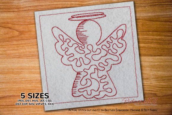 Christmas Angel Redwork Embroidery Review
