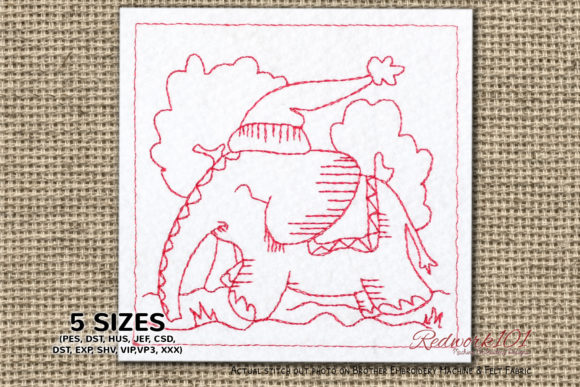 Christmas Baby Elephant Redwork Embroidery Review